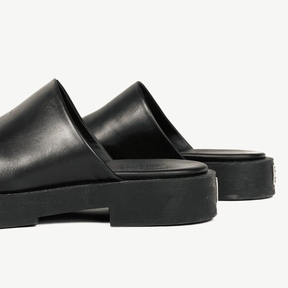 Givenchy Black Calf Leather Squared Show Backless Loafers - Picture 7 of 11